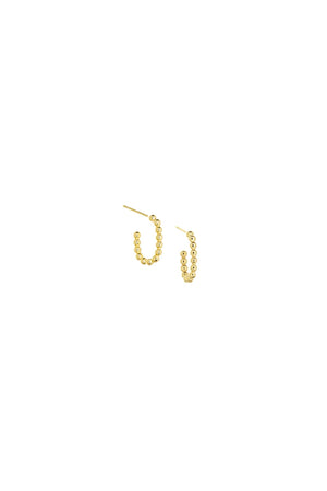 Marlyn Schiff Gold Plated Small Oval Ball Post Hoop