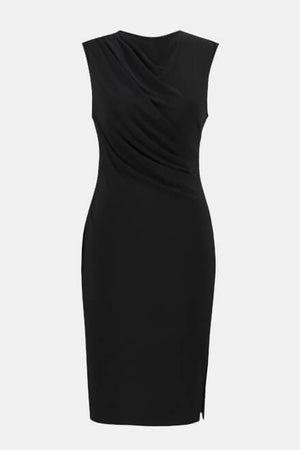 Joseph Ribkoff Draped Neck Black Dress (Reg. Price $204)