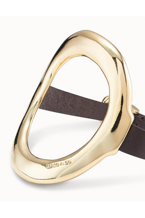 Uno De 50 "Thankful" Gold & Leather Bracelet
