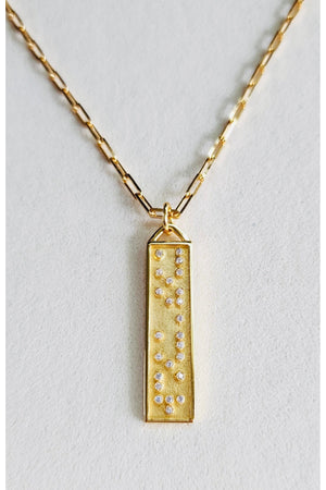Touchstone Mon Amour Bar Gold Necklace