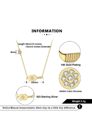 The Dainty Dinker Mini Pickleball Necklace in Gold