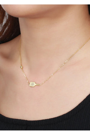 The Dainty Dinker Mini Pickleball Necklace in Gold