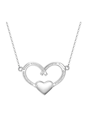 Horses in My Heart Horseshoes Necklace Silver