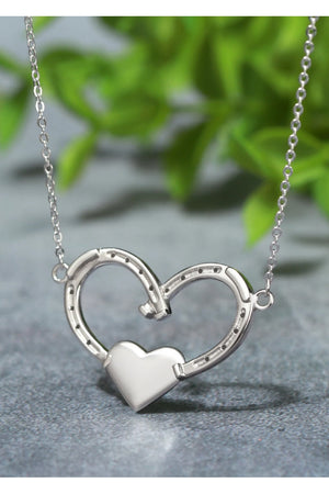 Horses in My Heart Horseshoes Necklace Silver