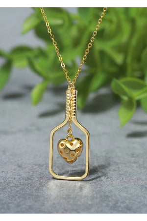 I Love Pickleball Heart Necklace