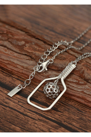 PickleBelle The Volley Pickleball Necklace Silver
