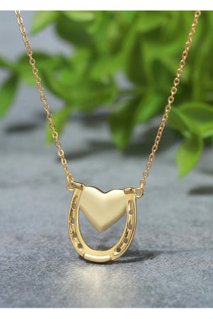 Lucky Horseshoe Captures My Heart Necklace in Gold