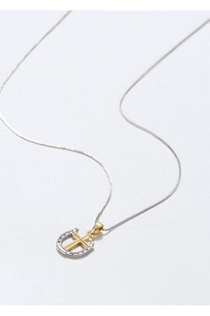 A Rider's Prayer Mini Necklace in Gold and SIlver