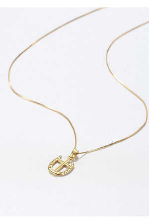 A Rider's Prayer Mini Necklace in Gold