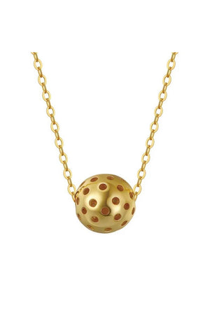 T18k gold over silver pickleball necklace