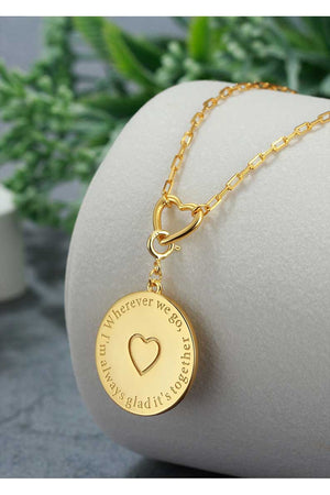 we wander compass pendant message glad it's together meaningful jewelry