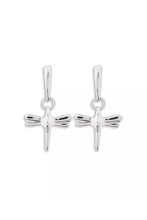 Uno De 50 "Fortune" Silver Dragonfly Earrings