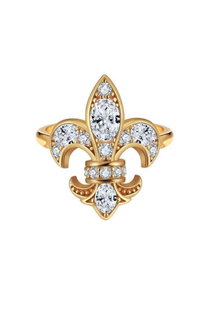 Fancy diamond and gold fleur de lis Deni ring