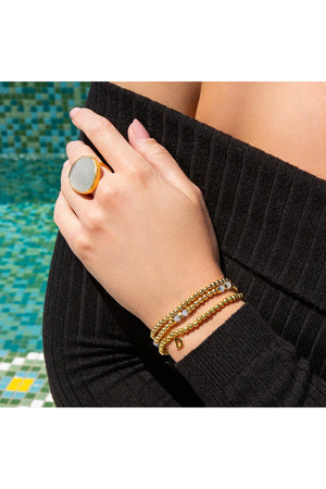 Marlyn Schiff Gold 4mm Beaded Ball Bracelet