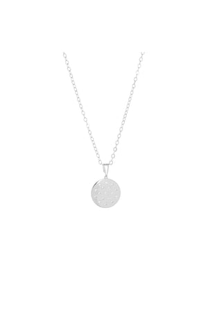 Marlyn Schiff Sterling Silver Necklace W/ Circle Pave Pendant