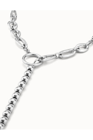 Uno de 50  "YOLO" Silver Toggle Necklace Long