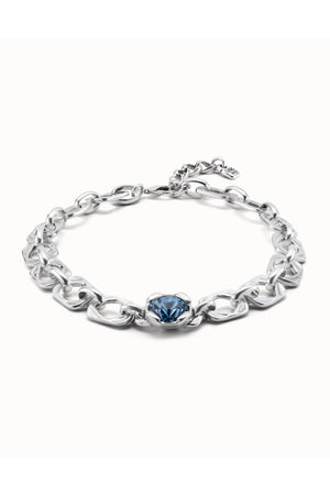 Uno de 50 "Marvelous" Silver Necklace W/ Blue Swarovski Crystal