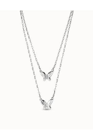 Uno de 50 "Doublefly" Silver Necklace W/ Double Chain