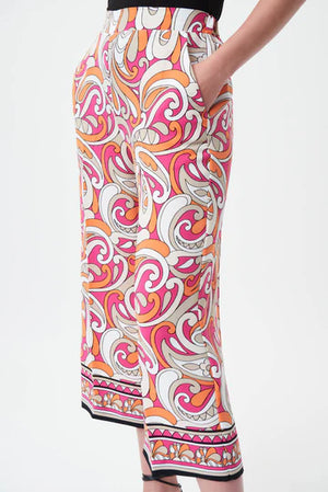Joseph Ribkoff Pant Multi-Colored Wide Leg Print