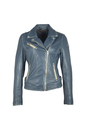 Mauritius Leather Jacket "Sofia" Denim Blue