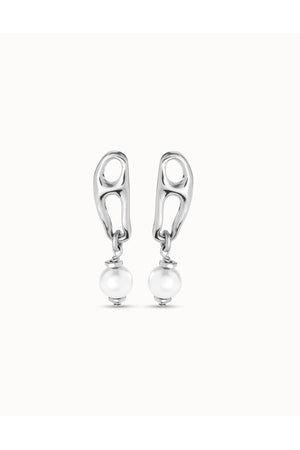 Uno de 50  "Pearl & Match" Silver Drop Earrings