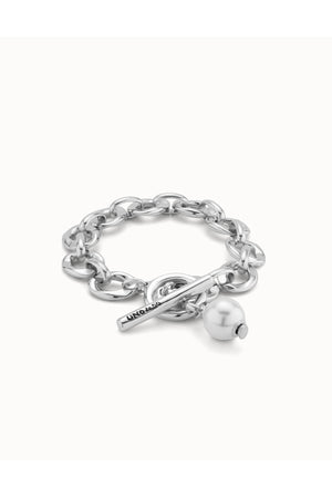 Uno De 50 "YOLO" Silver Bracelet W/ Pearl