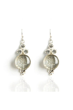 VSA Designs Lucia Clear & Silver Drop Earrings
