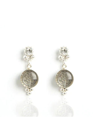 VSA Designs Allegra Post Earrings Silver & Clear