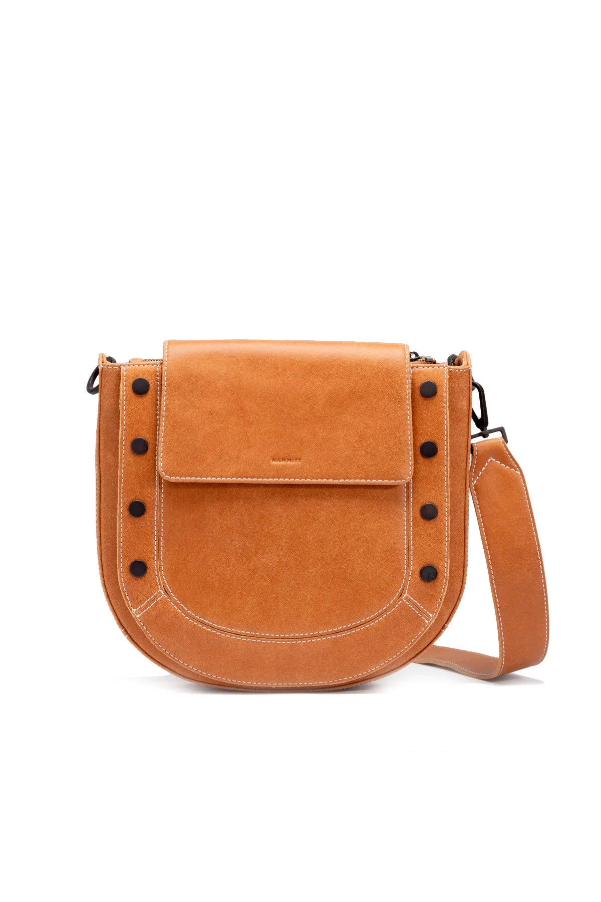 Madison Waxed Canvas Crossbody Foldover Clutch | Navy w/ Saddle Tan Leather