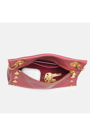 Hammitt Tony Small Rouge Pink Brushed Gold Hardware W/ Red Zip