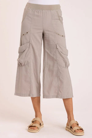 XCVI Wearables Linen Faulkner Crop Pants in Frost