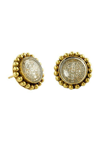 VSA Designs Piccolo San Benito Magdalena Stud Earrings Rose Gold