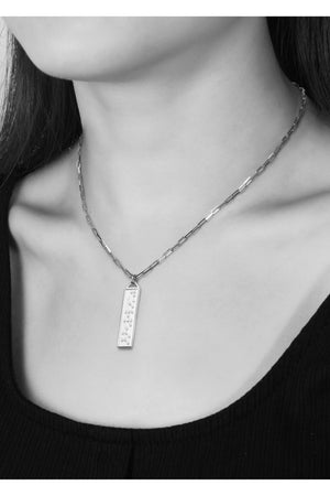 Touchstone Fearless Bar Silver Necklace