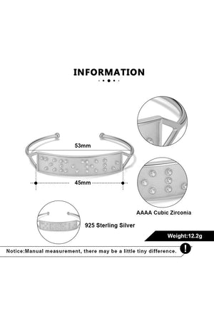Touchstone MON AMOUR Hidden Messages Braille Inspired Silver Cuff Bracelet