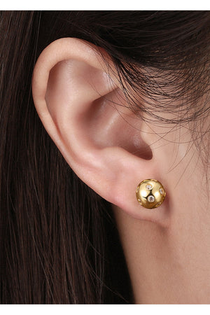 Pickleball Baby Belle Bling Stud Earrings Gold