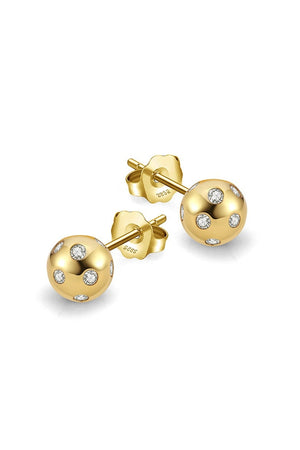 Pickleball Baby Belle Bling Stud Earrings Gold