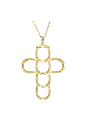 Dark Horse Double Your Luck Horseshoes Necklace in Silver