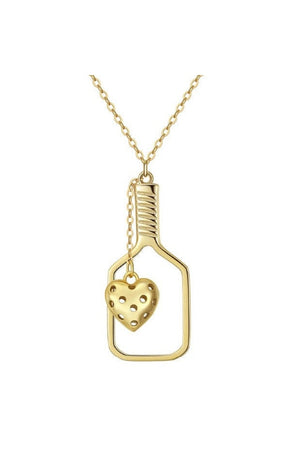 I Love Pickleball Heart Necklace