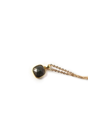 Dark Olive Green Mini Pyrite Gold Filled Link Chain Layered Necklace