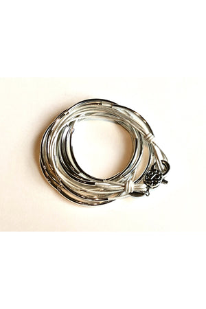 Lizzy James Classic Metallic Pearl Wrap Bracelet w/Silver