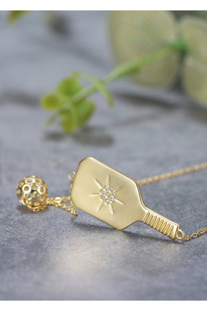 PickleBelle The Cross Court Pickleball Necklace in gold
