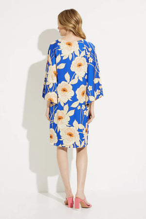 Joseph Ribkoff V-Neck Dress Floral Print W/ Butterfly Sleeve