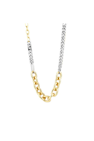Marlyn Schiff Two Tone Gold & Silver Chunky Chain Necklace