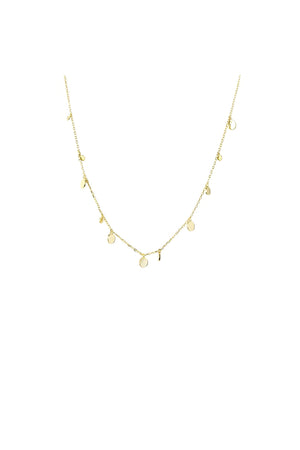 Marlyn Schiff Sterling Delicate Disc Necklace Gold Plated