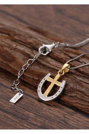 A Rider's Prayer Mini Necklace in Gold and SIlver