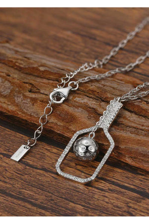 pretty pickleball necklace great gif for woman silver and crystals