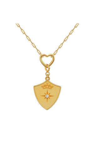 Saints & Saviors Crown Shield Pendant Necklace
