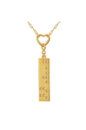 badass pendant necklace gold with crystals 