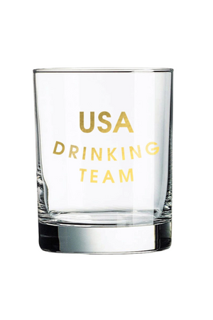 Chez Gagne USA Drinking Team Rocks Glass