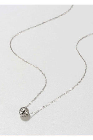 silver realistic pickleball necklace for women